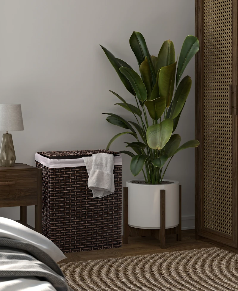 Seville Classics Handwoven Lidded Laundry Hamper