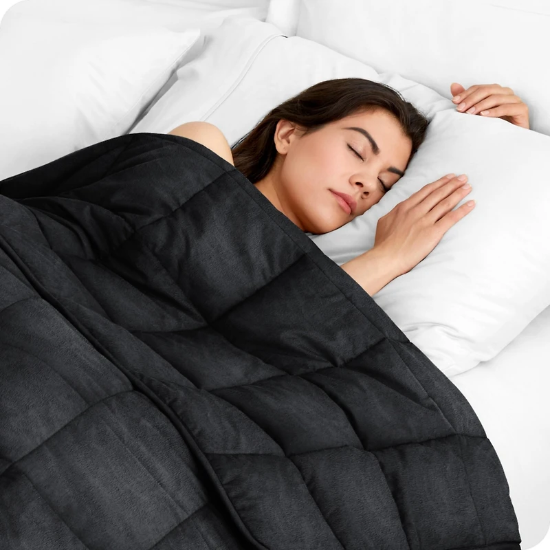 Bare Home Weighted Blanket, 25lbs (80" x 87") - Minky