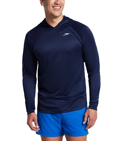 Speedo Men's Baybreeze Long Sleeve Hooded Performance Swim Shirt