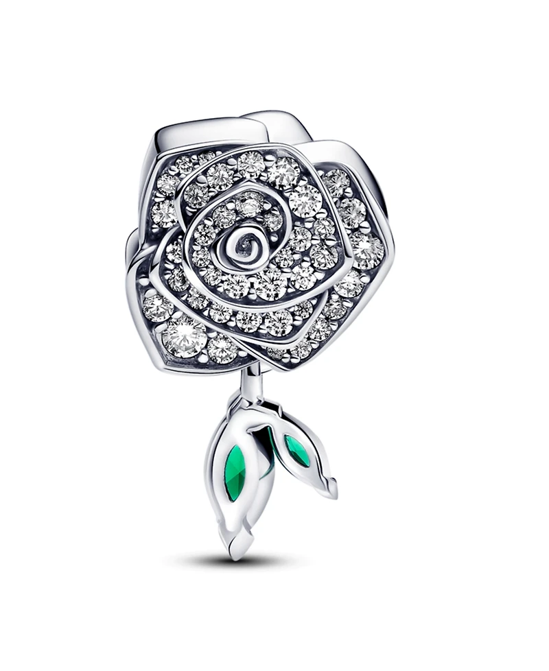 Pandora Sparkling Cubic Zirconia Rose Bloom Charm in Sterling Silver