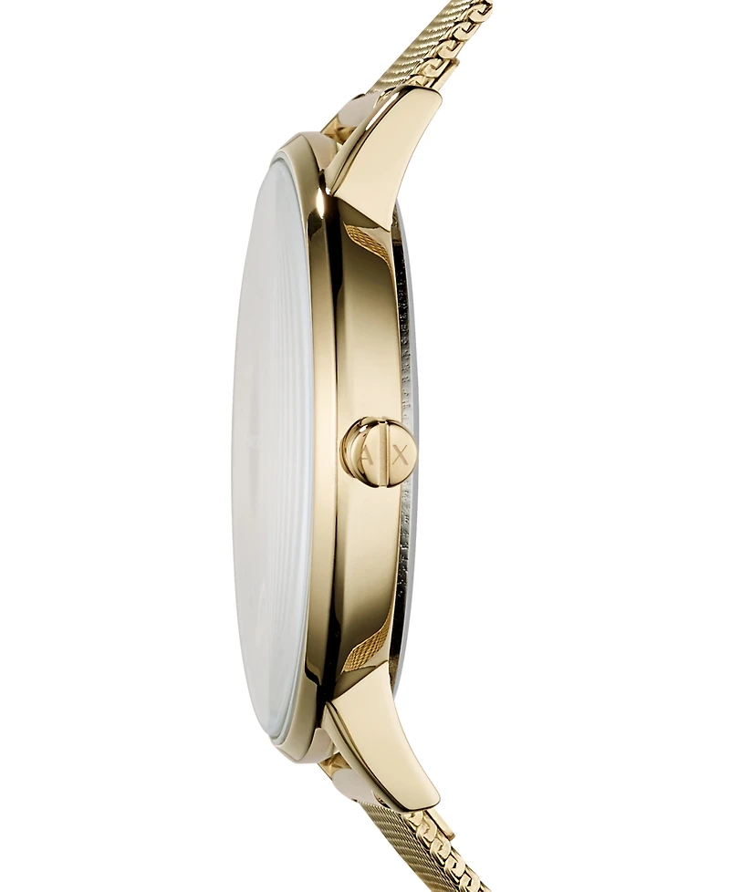 A|X Armani Exchange Women's Three-Hand Gold-Tone Stainless Steel Mesh Watch 36mm