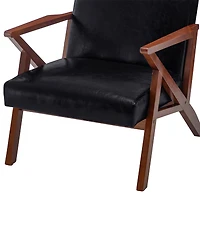 Convenience Concepts 28.5" Faux Leather Cliff Mid-Century Modern Accent Armchair