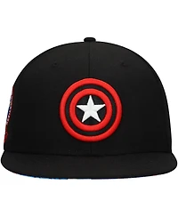 Men's Black Captain America Marvel 60th Anniversary Snapback Hat