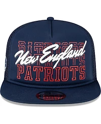 Men's New Era Navy New England Patriots Instant Replay 9FIFTY Snapback Hat