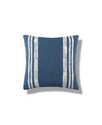 Morgan Striped Blue Cotton Decor Throw Pillow, 18" x 18"