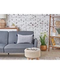 Bree Striped Dune Tan Cotton Decor Accent Pillow, 14" x 22"