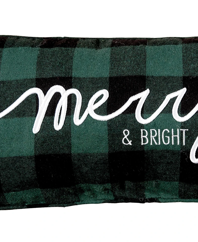 9" x 22" Merry Embroidered Throw Pillow