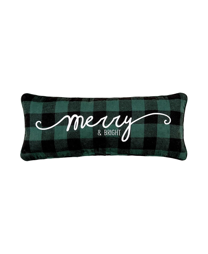 9" x 22" Merry Embroidered Throw Pillow