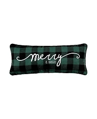 9" x 22" Merry Embroidered Throw Pillow