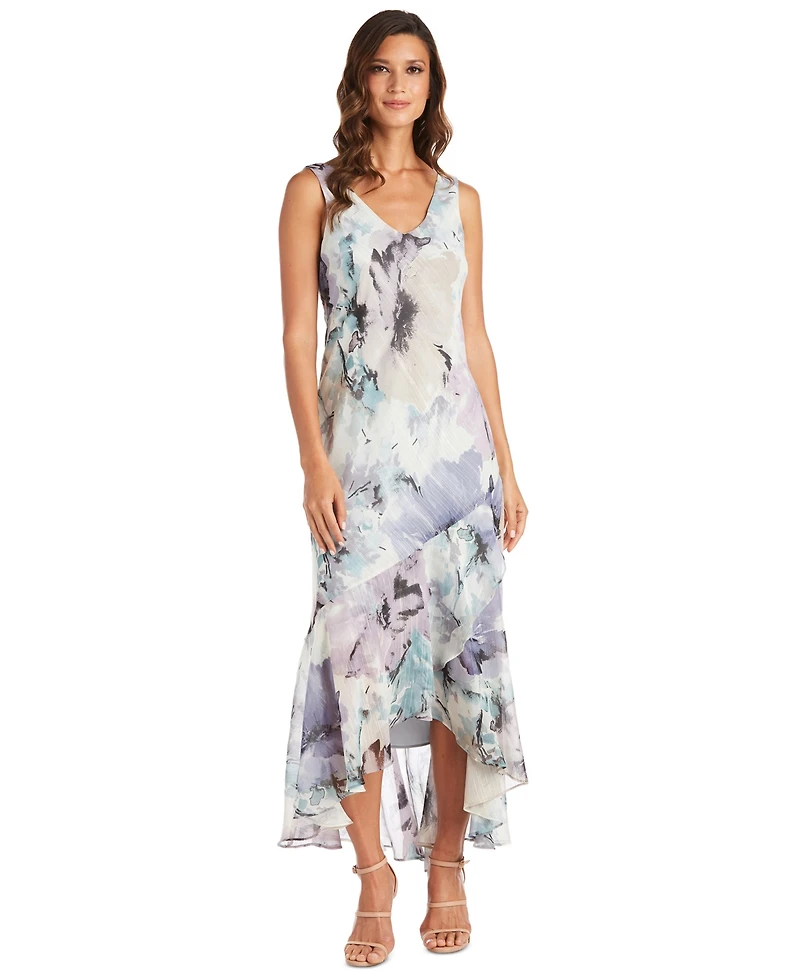 R & M Richards Women's Printed Sleeveless Midi Dress & Cropped Jacket