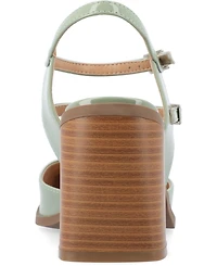 Journee Collection Women's Caisey Double Strap Square Toe Block Heel Pumps