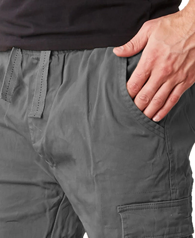 Galaxy By Harvic Men's Slim Fit Stretch Cargo Jogger Pants, Pack of 2