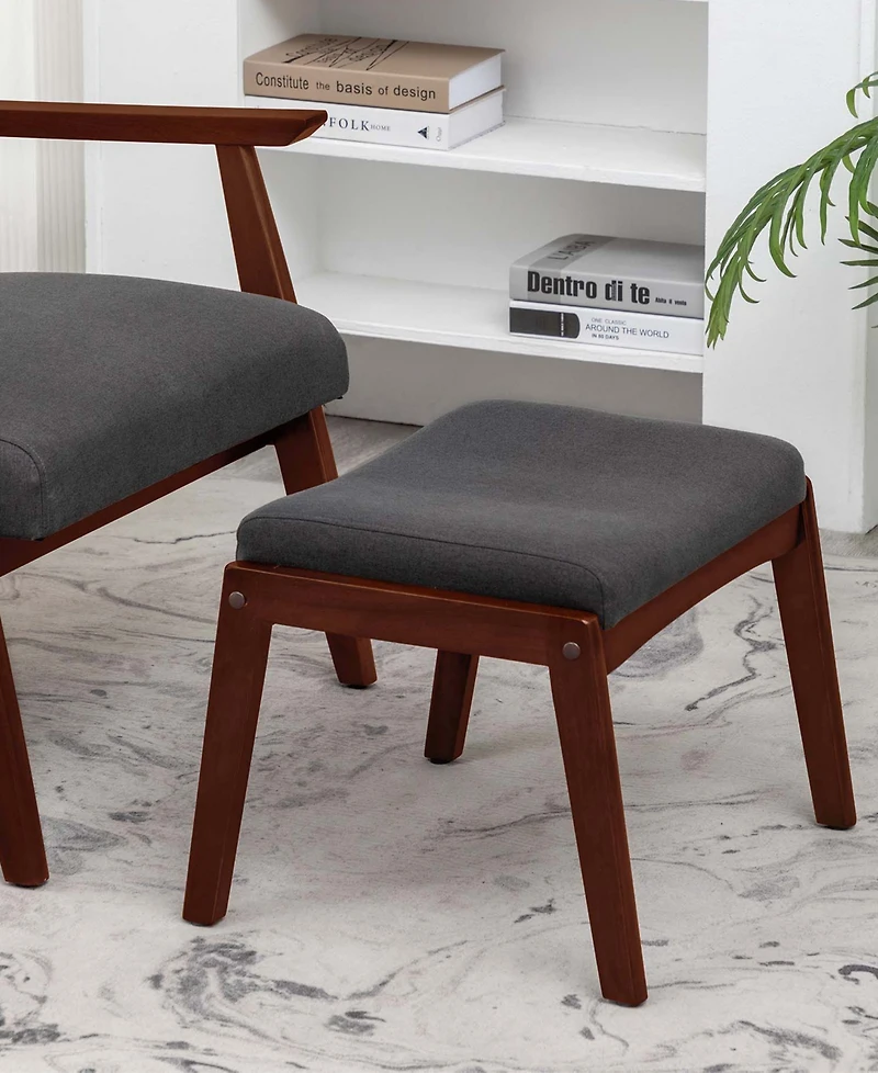 Convenience Concepts 19.75" Fabric, Polyester Natalie Accent Ottoman Stool