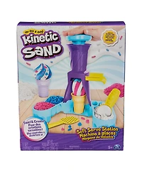 Kinetic Sand, Soft Serve Station with 14 oz of Play Sand Blue, Pink and White ,2 Ice Cream Cones and 2 Tools