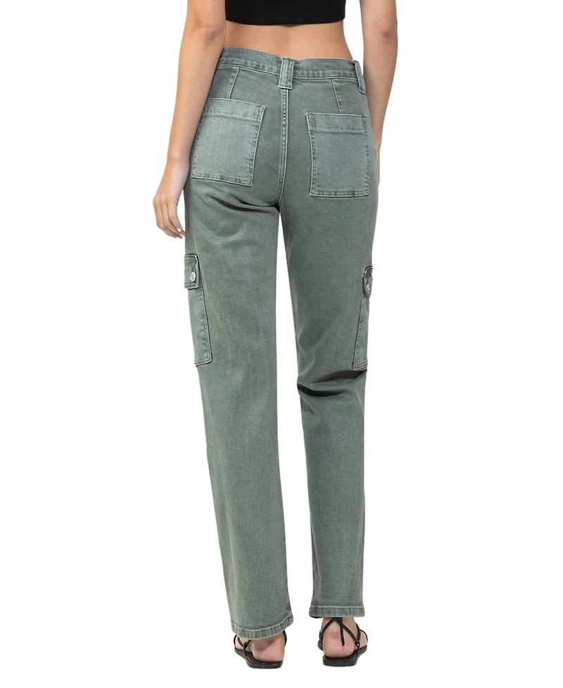 Vervet Women's High Rise Cargo Straight Jeans