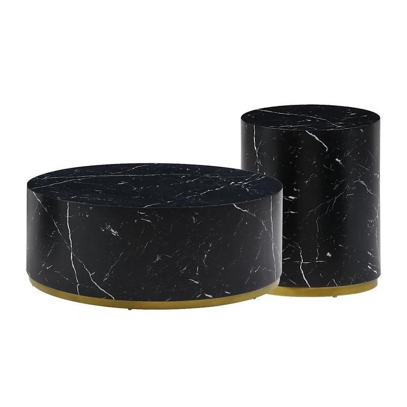 Streamdale Modern Marble Coffee Table with Gold Base