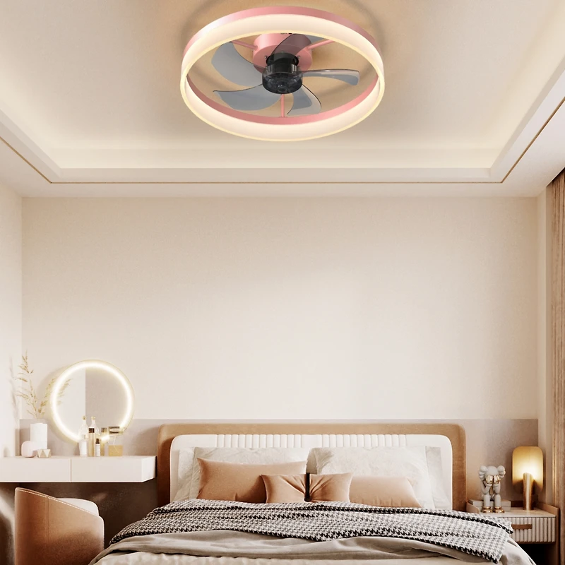 Streamdale Thin Pink Dimmable Led Ceiling Fans