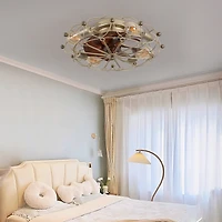 Streamdale Low-Profile Caged Ceiling Fan with Remote