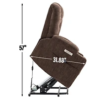 Streamdale Massage Recliner with Heat and Usb Ports for Elderly - Brown