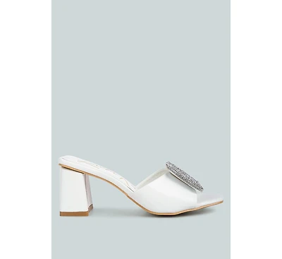 naflah rhinestone embellished slip on sandals