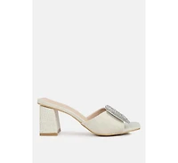 naflah rhinestone embellished slip on sandals