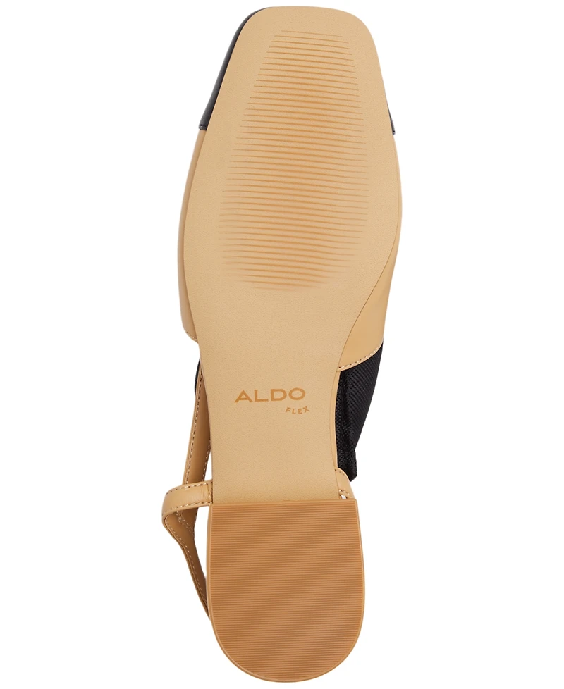 Aldo Women's Amandine Slingback Cap Toe Block-Heel Flats