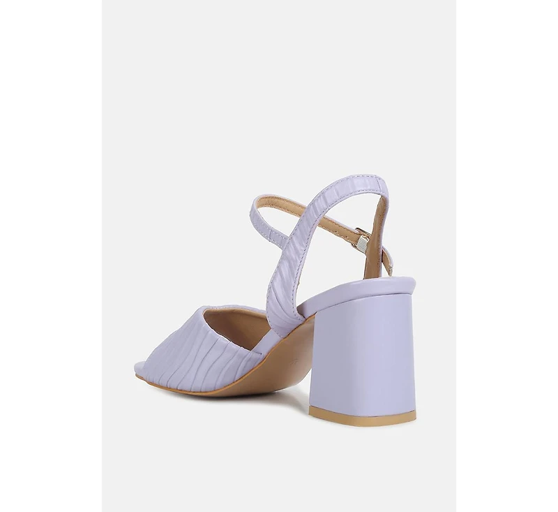 nicholas pleated strap block heel sandals
