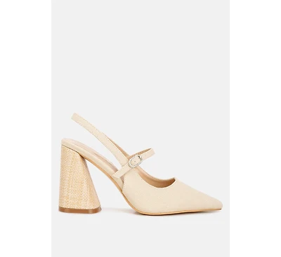 nougat flared heel party sandals