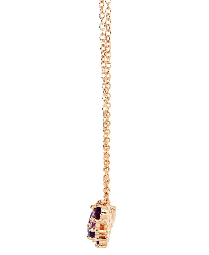 Multi-Gemstone Cluster 18" Pendant Necklace (1-5/8 ct. t.w.) in 14k Rose Gold-Plated Sterling Silver