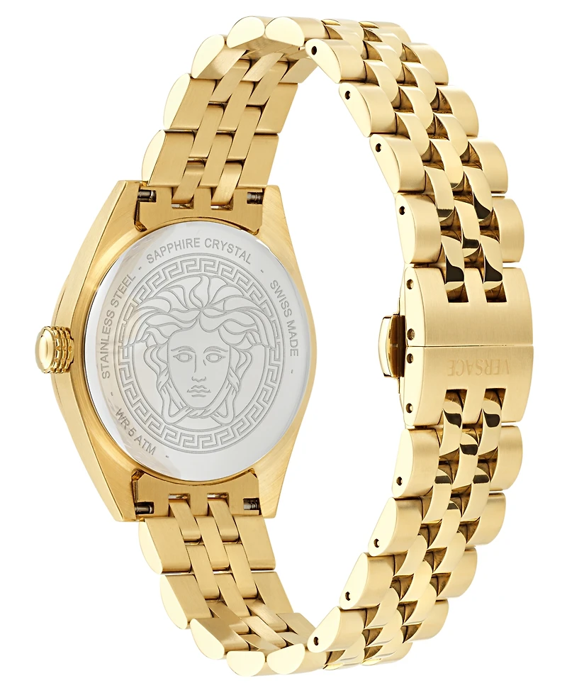 Versace Women's Swiss Gold Ion Plated Stainless Steel Bracelet Watch 36mm