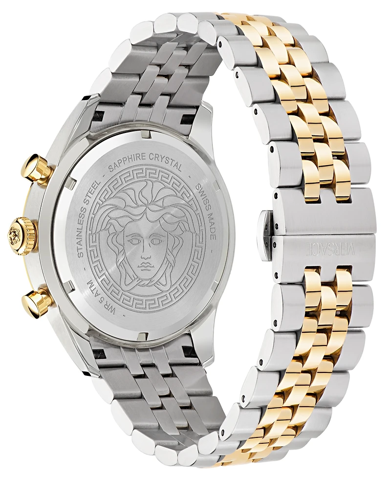 Versace Men's Swiss Chronograph Two-Tone Stainless Steel Bracelet Watch 44mm