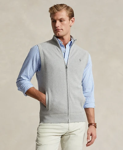 Polo Ralph Lauren Men's Mesh-Knit Cotton Full-Zip Sweater Vest