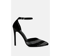 Nobles Womens Rhinestone Patterned Stiletto Sandals