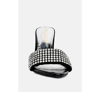 Adina Womens Diamante Embellished Slip On Sandals