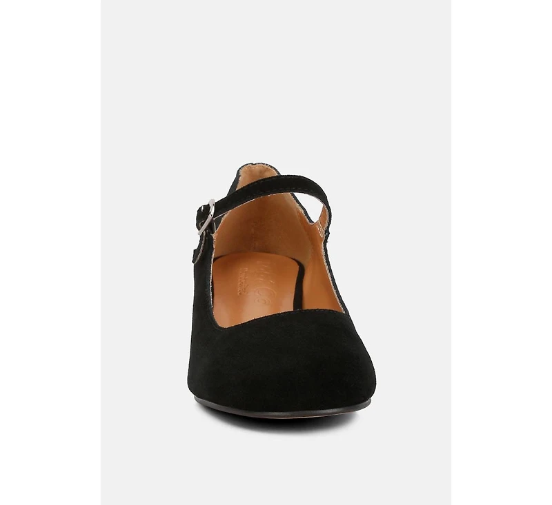 Dallin Womens Suede Block Heel sandal Mary Janes