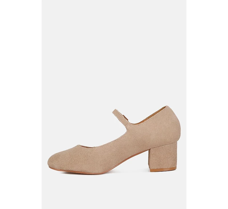 Dallin Womens Suede Block Heel sandal Mary Janes