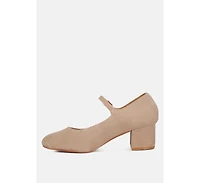 Dallin Womens Suede Block Heel sandal Mary Janes