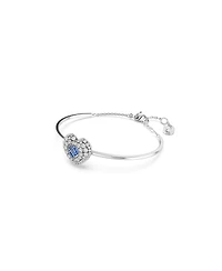 Swarovski Hyperbola Bangle, Heart, Blue, Rhodium Plated