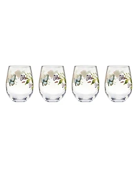 Lenox Butterfly Meadow Stemless Wine Glasses, Set of 4