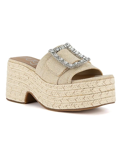 Sugar Women's Remote Embellished Buckle Espadrille Sandals
