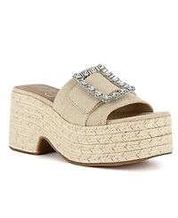 Sugar Women's Remote Embellished Buckle Espadrille Sandals