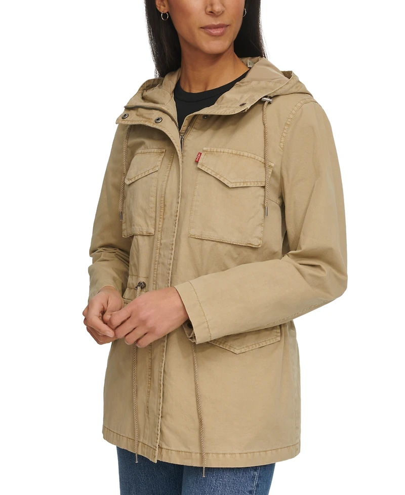 Levi's Women's Lightweight Washed Cotton Military Jacket