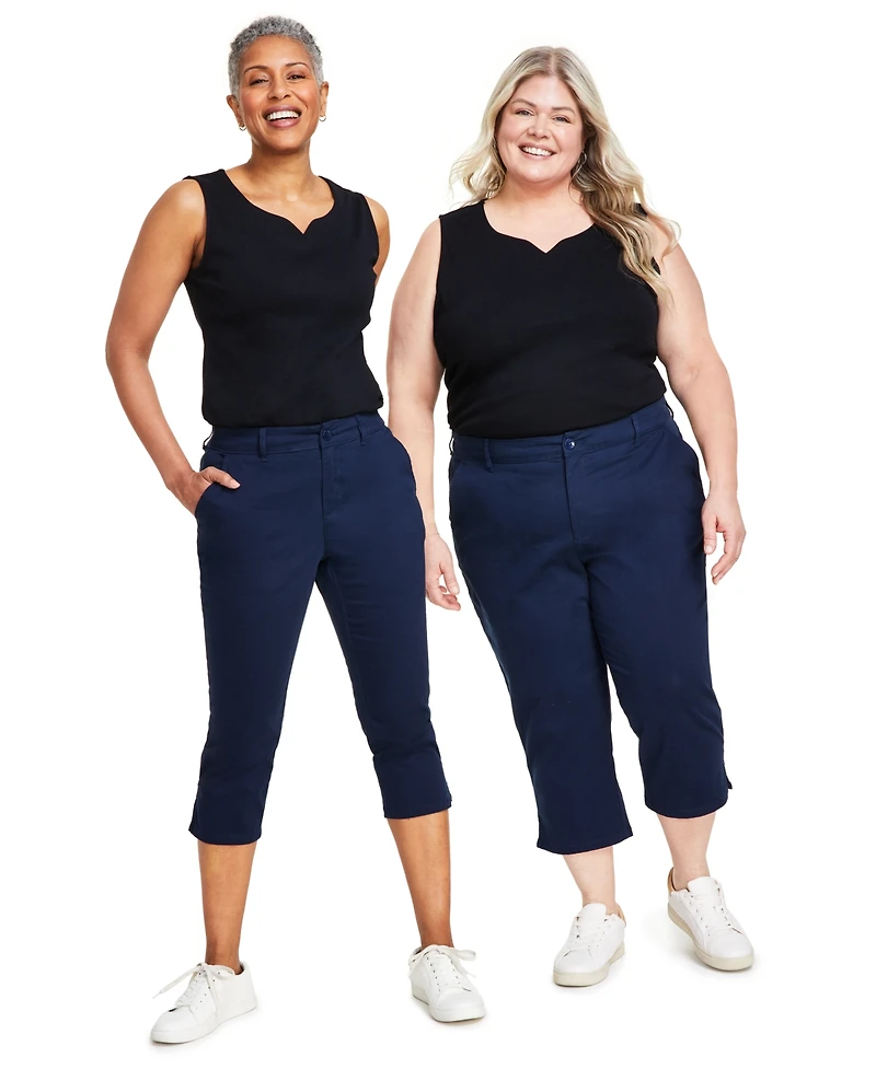 Style & Co Women's Plus Mid-Rise Comfort Waist Capri Pants, Exclusively at Macy's