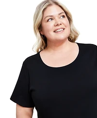 Style & Co Women's Plus Short-Sleeve Scoop-Neck Top
