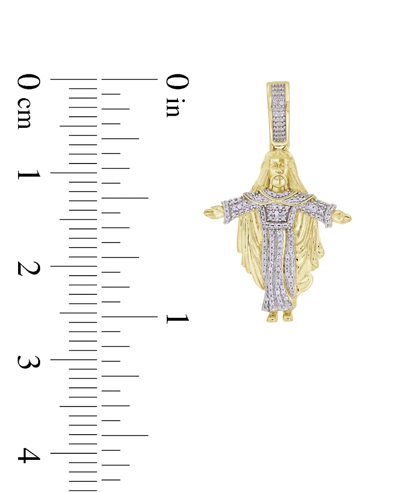 Men's Diamond Christ Figure Pendant (1/5 ct. t.w.) in 10k Gold