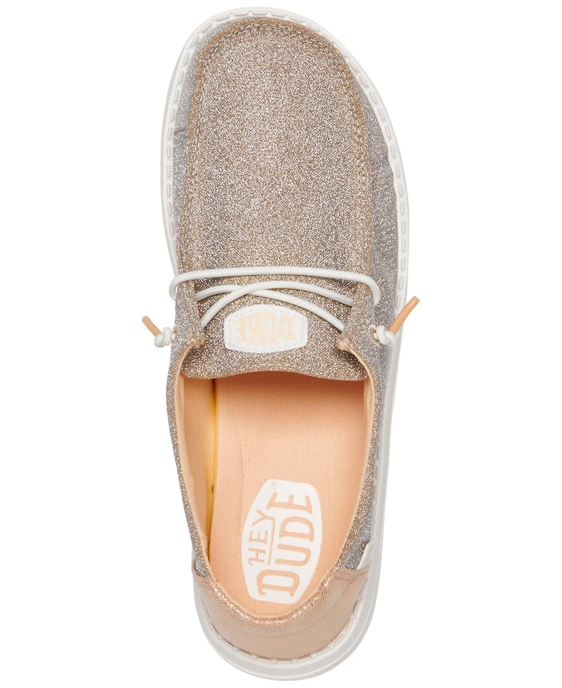 Hey Dude Women's Wendy Metallic Sparkle Casual Sneakers from Finish Line