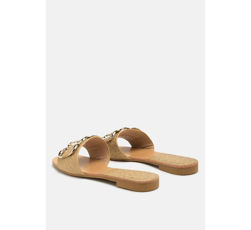 Madeleine Metal Rings Flat Slides