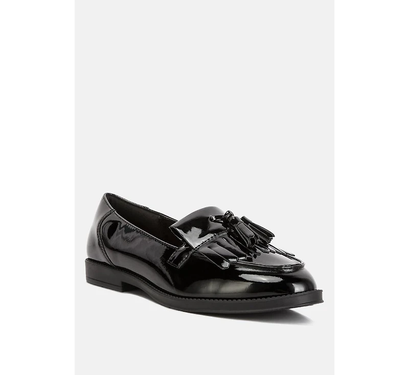 valerie tassel detail patent loafers