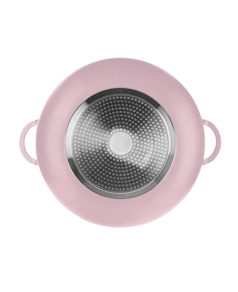 Sedona Kitchen Aluminum 12 Qt Caldero with Silicone Rim Glass Lid and Handle Holder