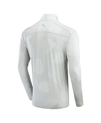Men's Tommy Bahama Gray Baltimore Ravens Delray Frond IslandZone Half-Zip Sweatshirt